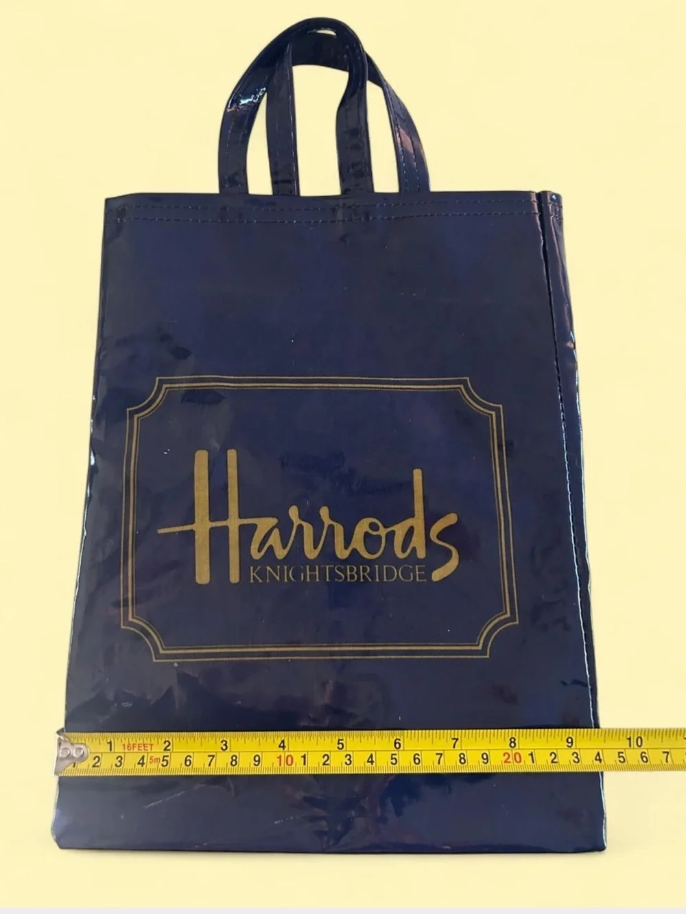 Vintage Harrods Cosmetic Bag & Y2K Shopper Tote Set Navy Gold Bundle